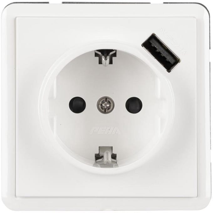 PEHA ST inbouwcontactds 1-voud ra/usb 2.1a polar wit