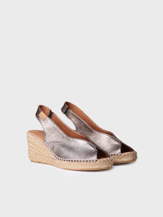 Espadrille met peeptoe-sleehak | LAILA-P