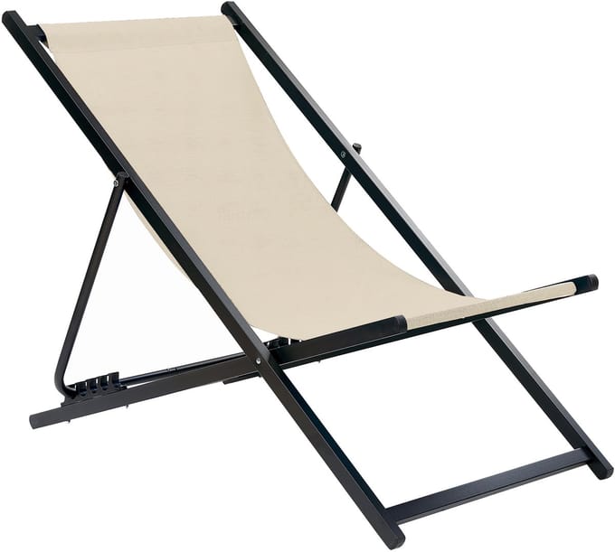 LOCRI II - Ligstoel - Beige - Synthetisch materiaal