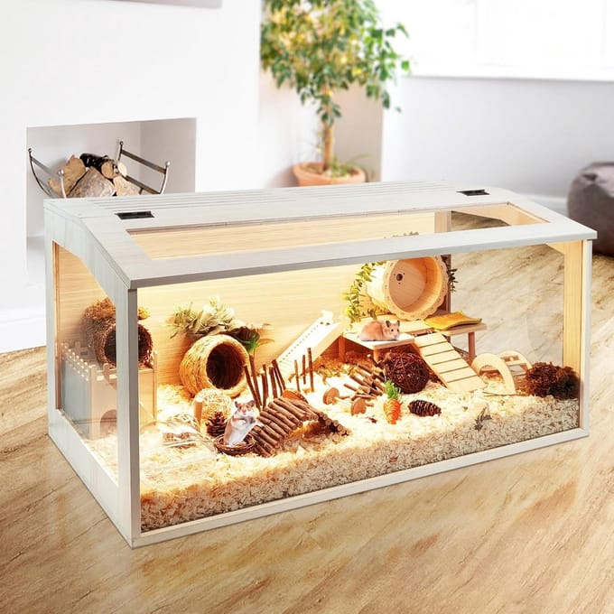 Grote, Kauwbestendige Kooi voor Hamsters, Muizen en Ratten met Acrylpanelen