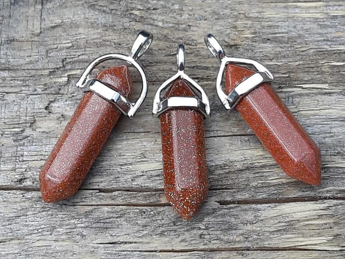 Edelsteen Goudsteen - pendel - healing punt hanger