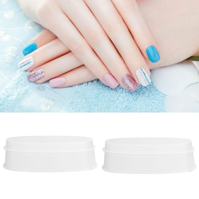 2 stuks Nagel Dip Poeder Tray Nagel Dip Container DIY Nail Art Gereedschap Accessoire white