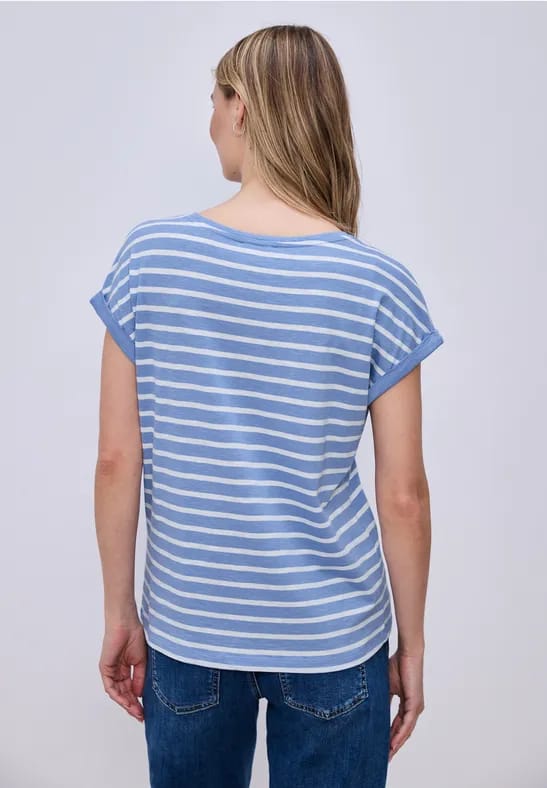 Shirt met hangende schouder en strepen