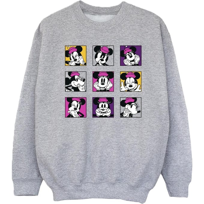 Disney Meisjes Minnie Mouse Vierkantjes Sweatshirt (Sportgrijs)