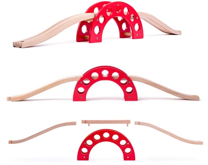 Woody Woody brug met rode boog 90828.