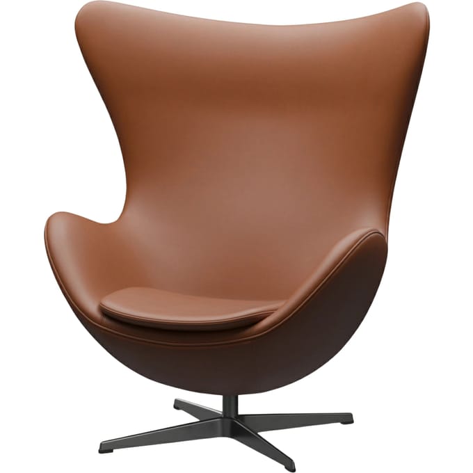Fritz Hansen Het ei - leer Essential walnoten - zwart