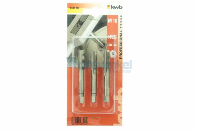 kwb 443310 Schroefdraadsnijderset 3-delig M10 1.5 DIN 352 HSS 3 stuk(s)