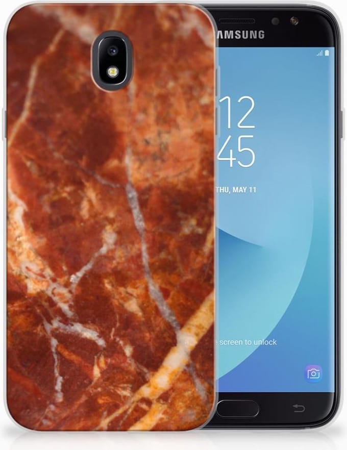 Samsung Galaxy J7 2017 | J7 Pro TPU Siliconen Hoesje Marmer Bruin