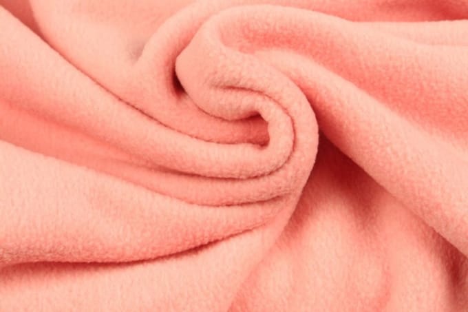 10 meter fleece stof - Zalmroze - 100% polyester