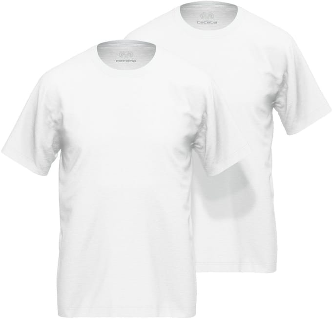 CECEBA Nevada - Heren T-shirt ronde hals - 2-pack - 100% biologisch katoen - Wit
