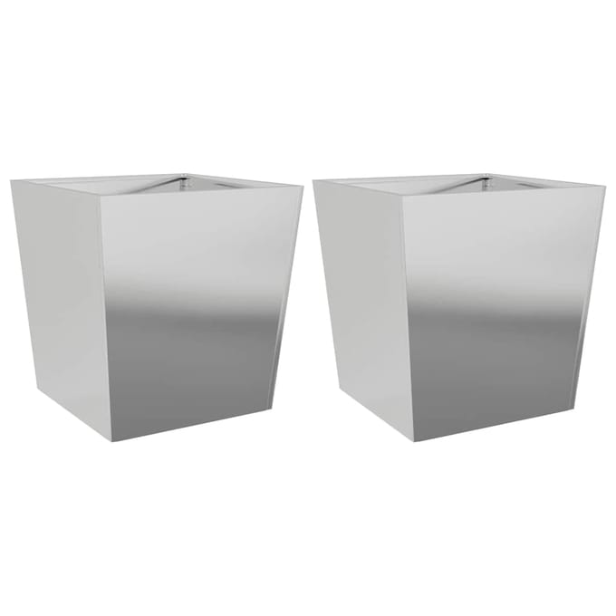 vidaXL - Plantenbakken - 2 - st - 50x50x50 - cm - gegalvaniseerd - staal