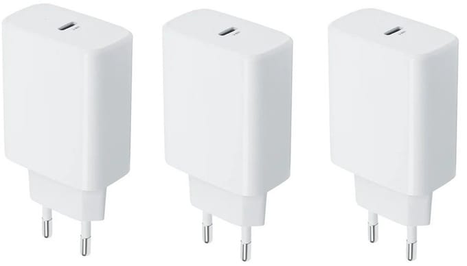 3 stuks OneOne 20W snellader. Witte oplader USB C. PD en Quick Charge lader adapter past op Apple iPhone 13 Mini, iPhone 13 Pro, iPhone 13 Pro Max, iPhone 14, iPhone 14 Plus, iPhone 14 Pro, iPhone 14 Pro Max