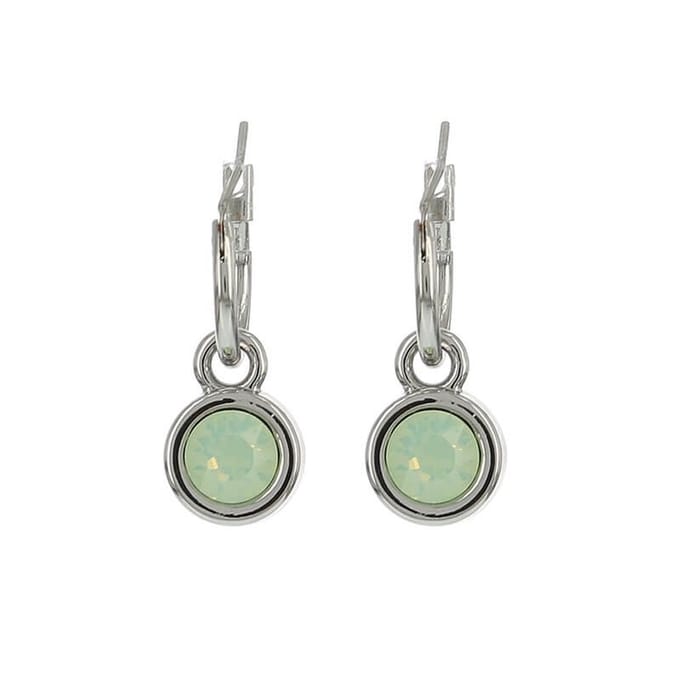 Biba Hang Oorbellen met Swarovski Steentje Chrys. Opal