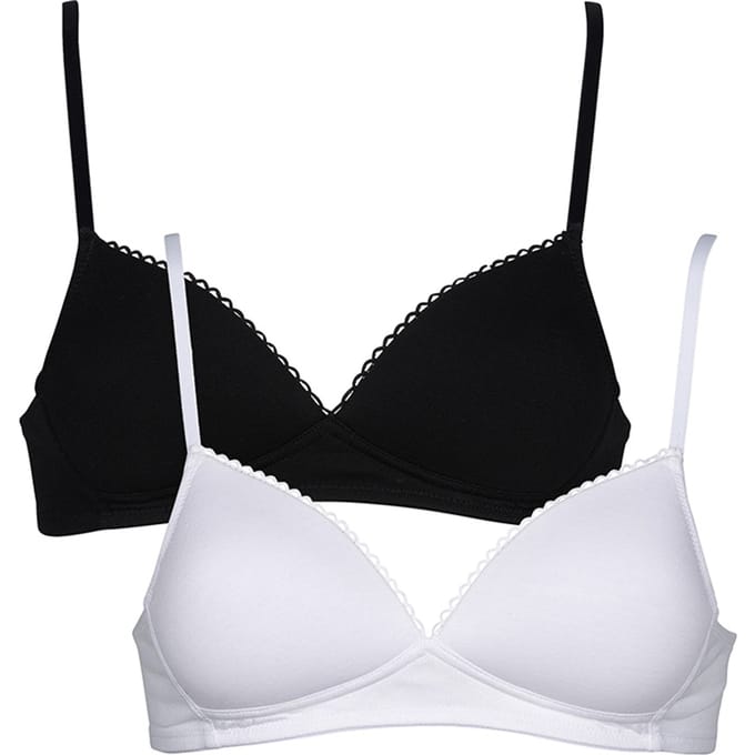 My Basic - Comfy zwarte en witte katoenen bh's zonder beugel