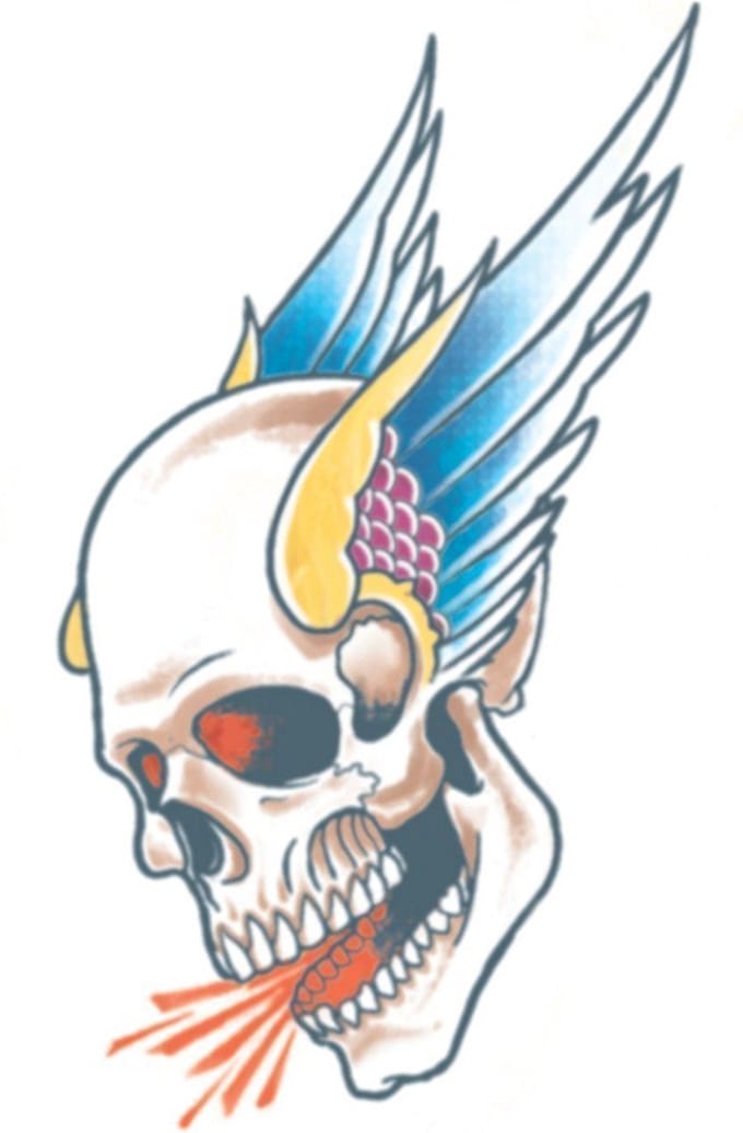 Tattoo Winged Skull - Stempel