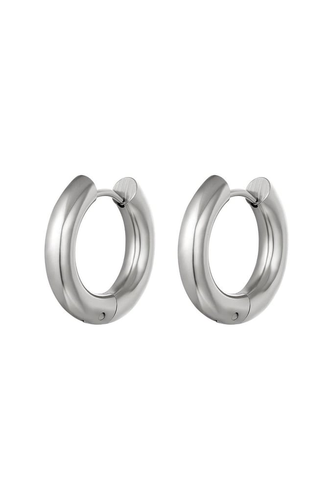 Oorringen zilver medium - Roestvrij Staal - UNISEX
