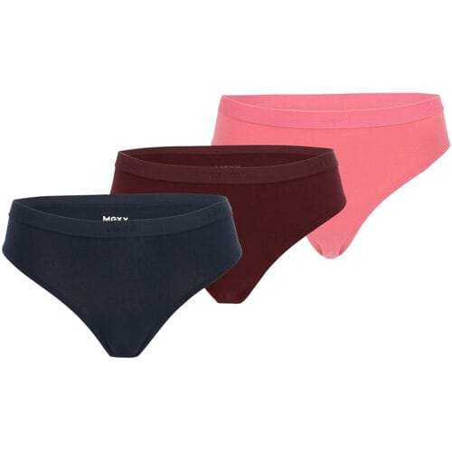 MEXX Set van 3 dames onderbroeken (zwart/bordeaux/roze, S)