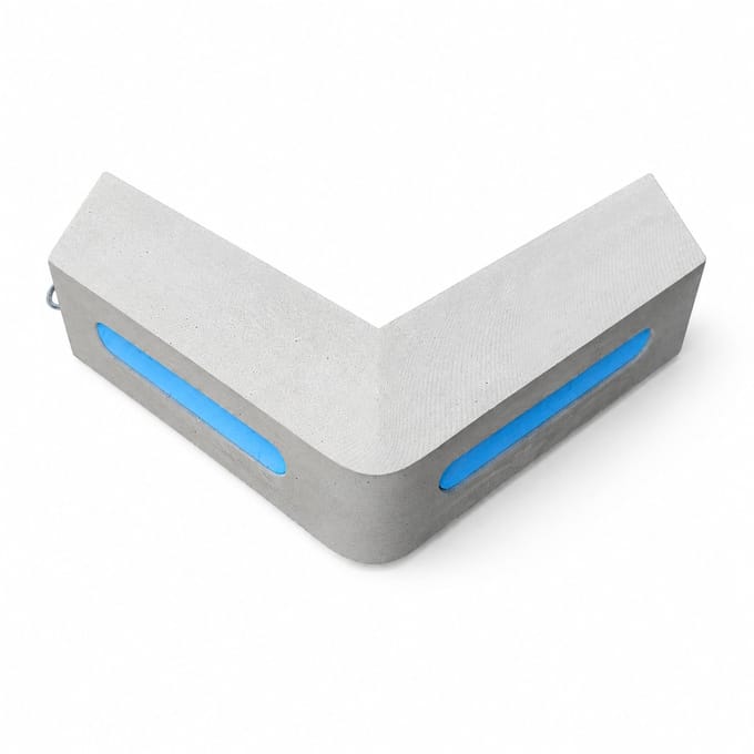 BREG Steigerfender - EVA foam - hoek 50 x 22 x 6 cm - waterdicht - Grijs