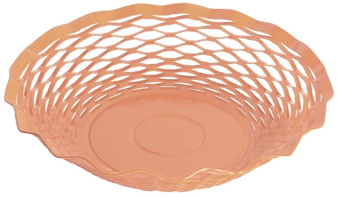 Broodmandje van RVS - Vintage - Rond - Oud Roze - Ø 24 x H 5 cm