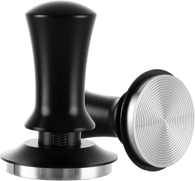 Koffiestamper - Espressostamper - Consistente Druk - Gekalibreerde Veer - 58 mm - Zwart