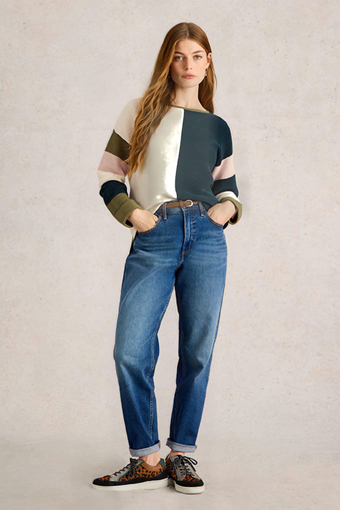 White Stuff Jana Colourblock Jumper Natural Multi Taglia: 6 | Maglioni a maglia Outlet | Donna
