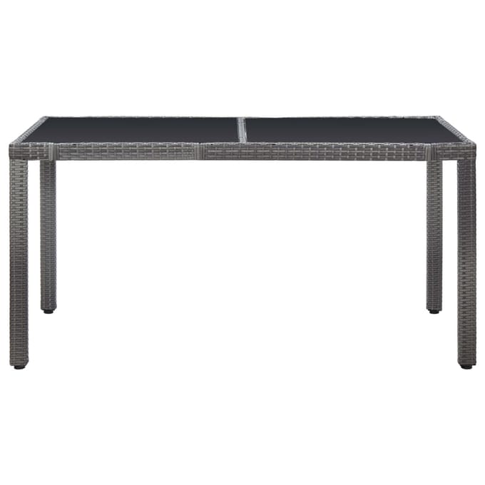 vidaXL - 7-delige - Tuinset - poly - rattan - grijs