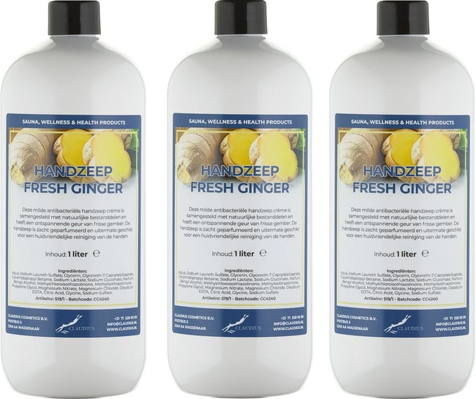 Handzeep Fresh Ginger 1 liter - set van 3 stuks