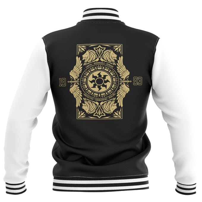 Magic: The Gathering Plains Roundel Varsity Jacket - Black/White - S