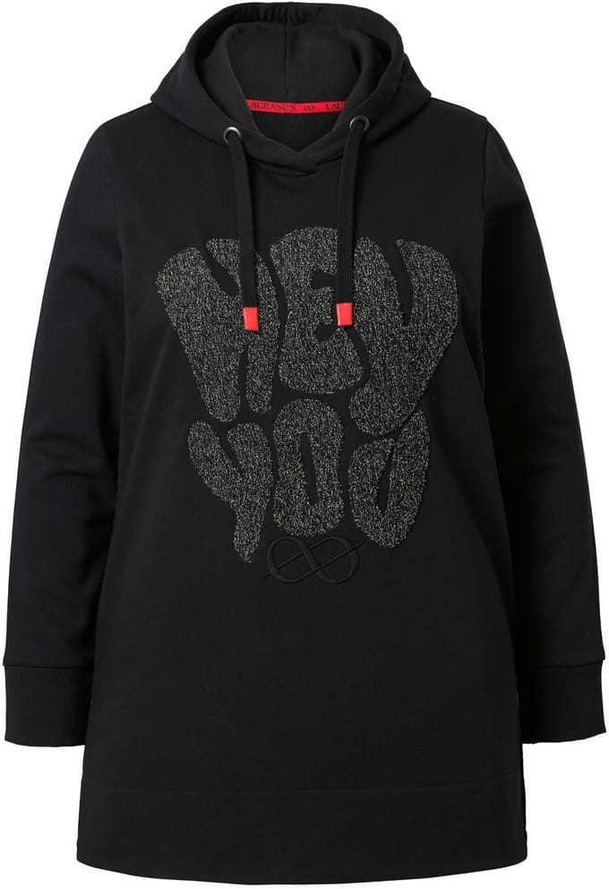 Laurasøn - Dames - Lang sweatshirt lange mouw capuchon OEKO-TEX - Grafiet - Maat 48+
