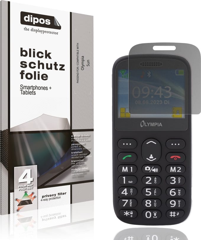 dipos – Matte Privacy Screenprotector geschikt voor Olympia Sun | Anti-Spy Beschermfolie