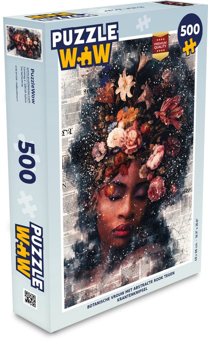 Puzzel Vrouw - Verf - Bloemen - Legpuzzel - Puzzel 500 stukjes