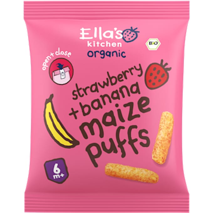 Maize puffs aardbei + banaan 6m+