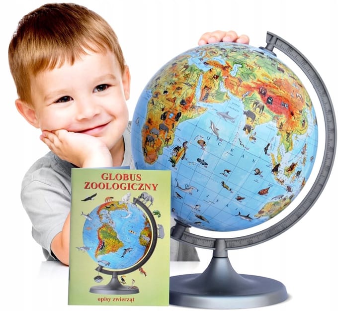 Globe Dierkunde AR 220mm met App & Dierenboek - Leerzaam Cadeau