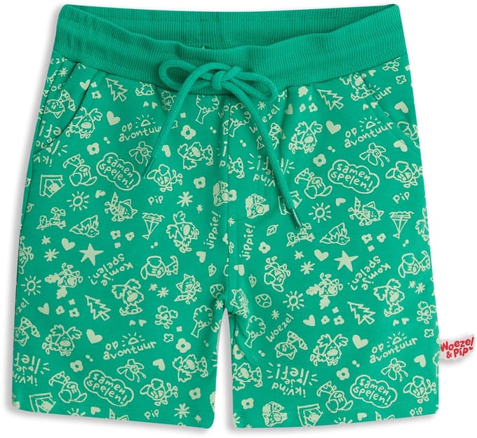 Woezel & Pip Korte Broek Jongens Short - Gumdrop Green - Maat 74/80