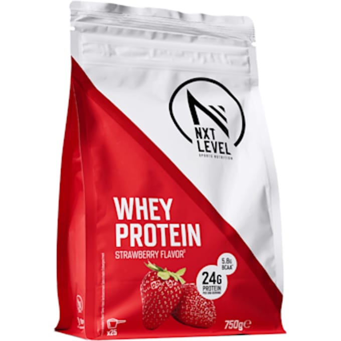 NXT Level® Whey Protein Powder - Eiwitpoeder met BCAA - Proteïne Poeder - Eiwitten - Eiwit Poeder - 25 Eiwitshakes - Aardbei 750g