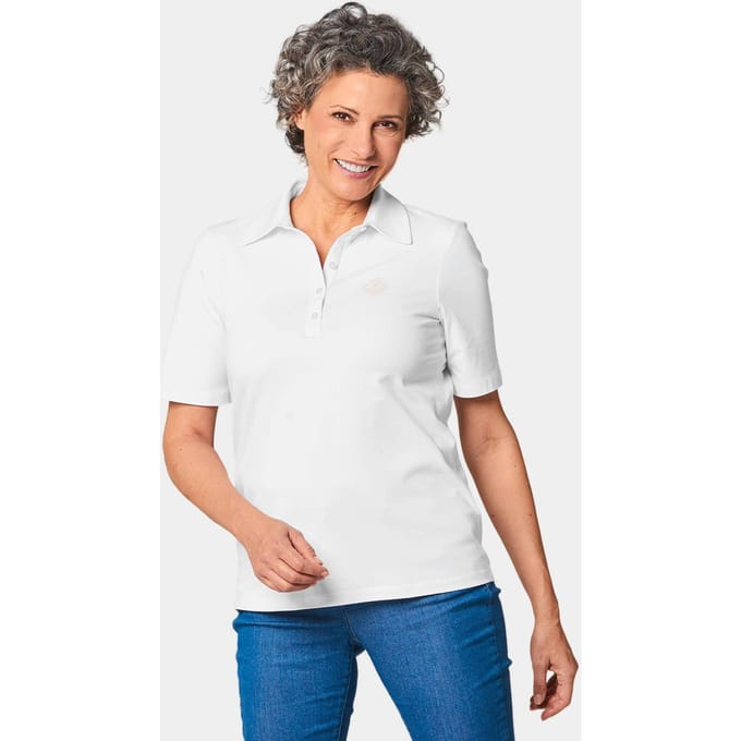 Comfortabel poloshirt met stretch - wit - Gr. 20 van Goldner Fashion