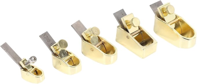 Houtbewerking Vliegtuig Set - Luthier Tools - Instrumenten Maken - Gebogen Zool Ontwerp - 5 Stuks - Goud
