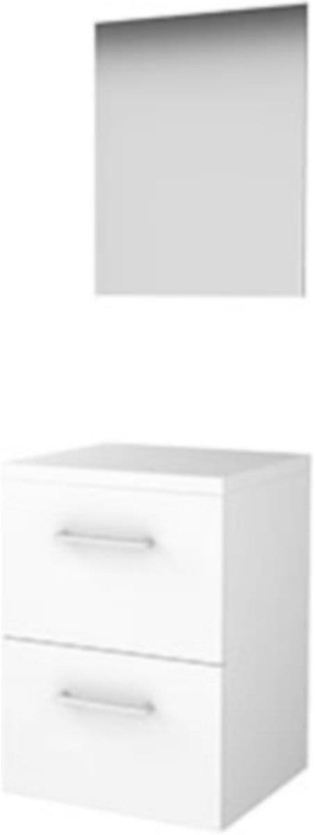 Basic-Line Ultimate 46 Badkamermeubelset - 50 x 46 cm - Met Grepen - 2 Lades - Wastafelblad - Ice White