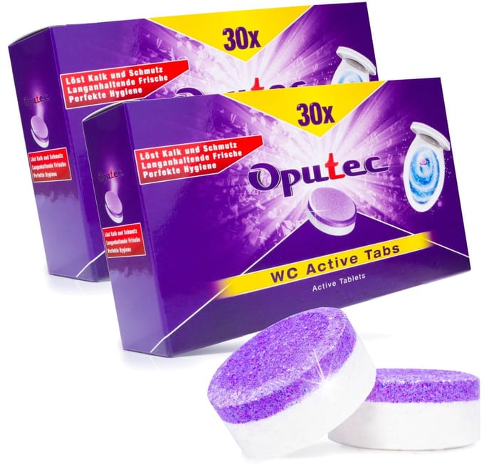 Oputec 60x WC Active Tabs – toiletreiniger tabletten – kalk & urinsteen verwijderaar