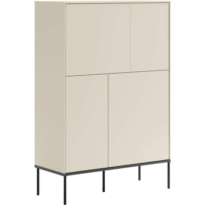 Selsey Bellezo – Hoog dressoir met vier deuren, 95 cm, in crème