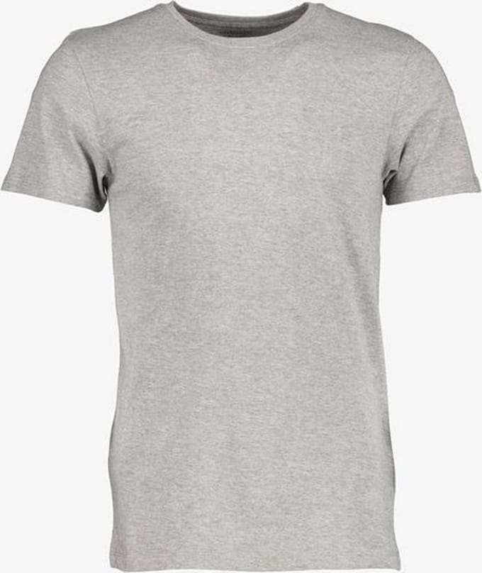 Unsigned heren T-shirt grijs ronde hals - Maat S