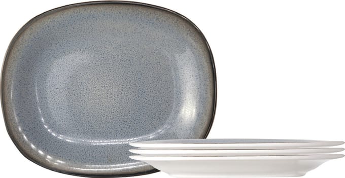 Cosy & Trendy Fez Blue Plat Bord - Ovaal - 24 cm x 31 cm - Set-4