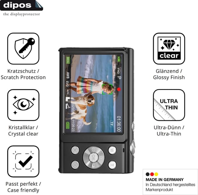 dipos – 4x Beschermfolie geschikt voor Aasonida DC402 | Krasbestendige & heldere Screenprotector Ultra-Thin