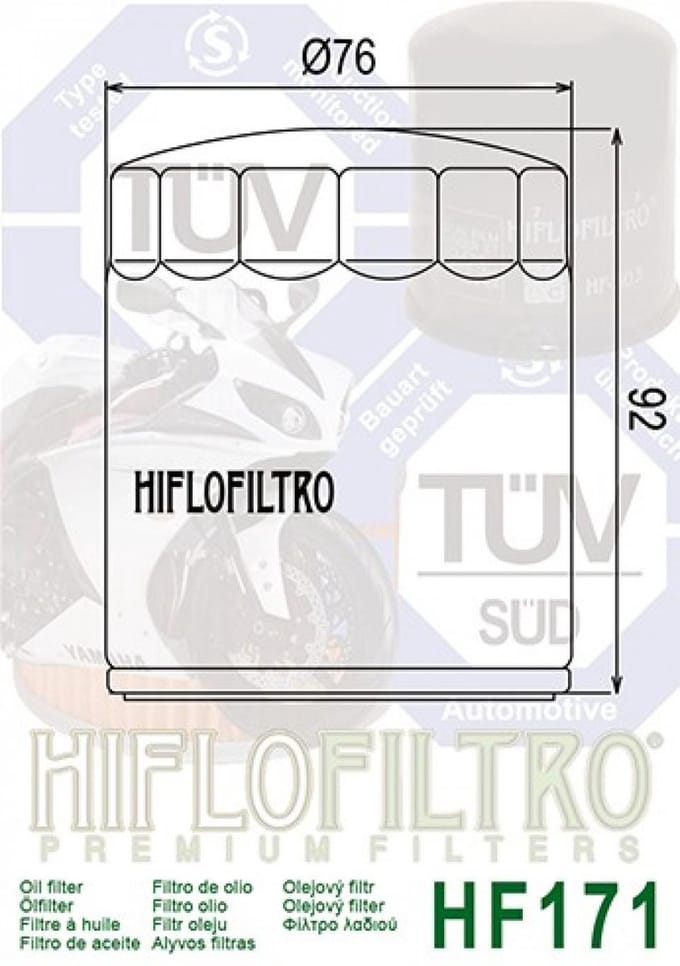 Oliefilter Hiflofiltro voor ULM Harley Davidson 1450 FL ELECTRA GLIDE 2007 tot 2015 Nieuw