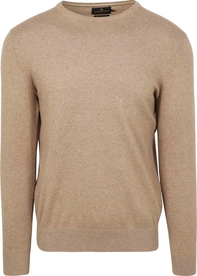 Steppin' Out Trui Cotton Cashmere Camel - Maat M - Heren - Pullovers