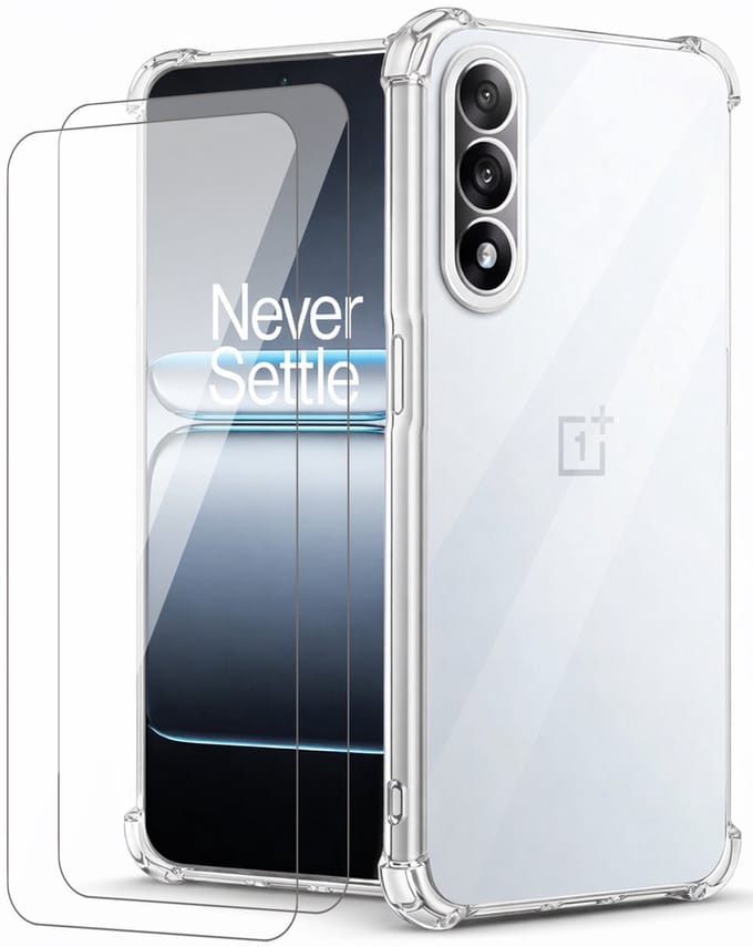 Hoesje geschikt voor OnePlus Nord 5 - 2x Screenprotector Glas - Shockproof Transparant