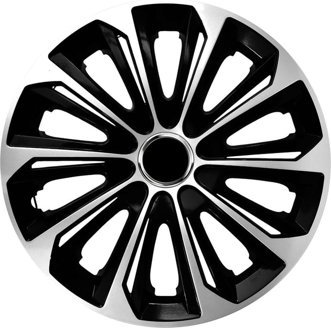 NRM -  Stig Extra Wieldoppen 14" - Zilver & Zwart- set van 4 stuks - ABS / Duurzaam / Resistant