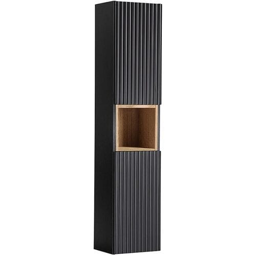 Petits-Meubles Riva Zwart en Hout 2-deurs 1-nis wandgemonteerde zuil