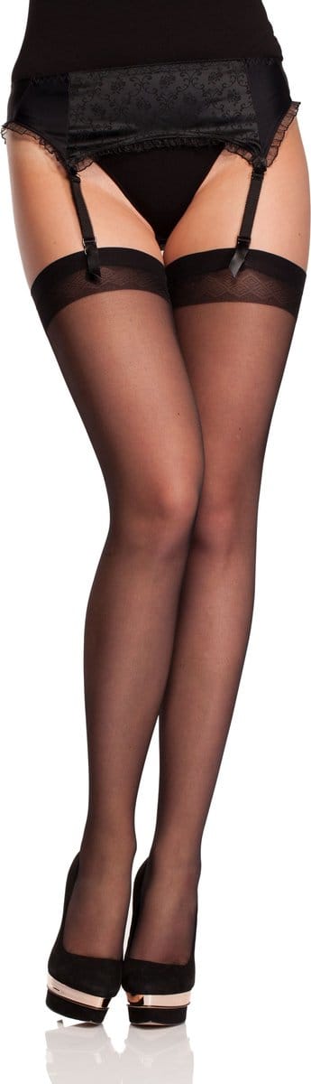 Antie Dames Hold-Up Kousen - 20 Denier - Licht glanzend - Elastisch - Polyamide - AN-O4006-ROMANCE - Zwart - S