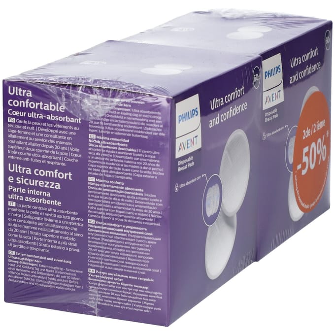 Philips Avent Borstkompressen Wegwerp Dag & Nacht SCF254/21 DUO 2x60 Compressen